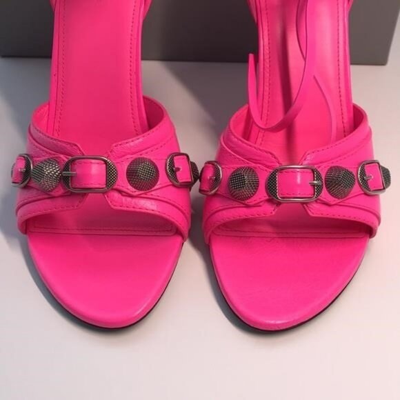 New Authentic Balenciaga Cagole 110mm Stiletto Sandals – Fluorescent Pink 💖✨ - Picture 5 of 10